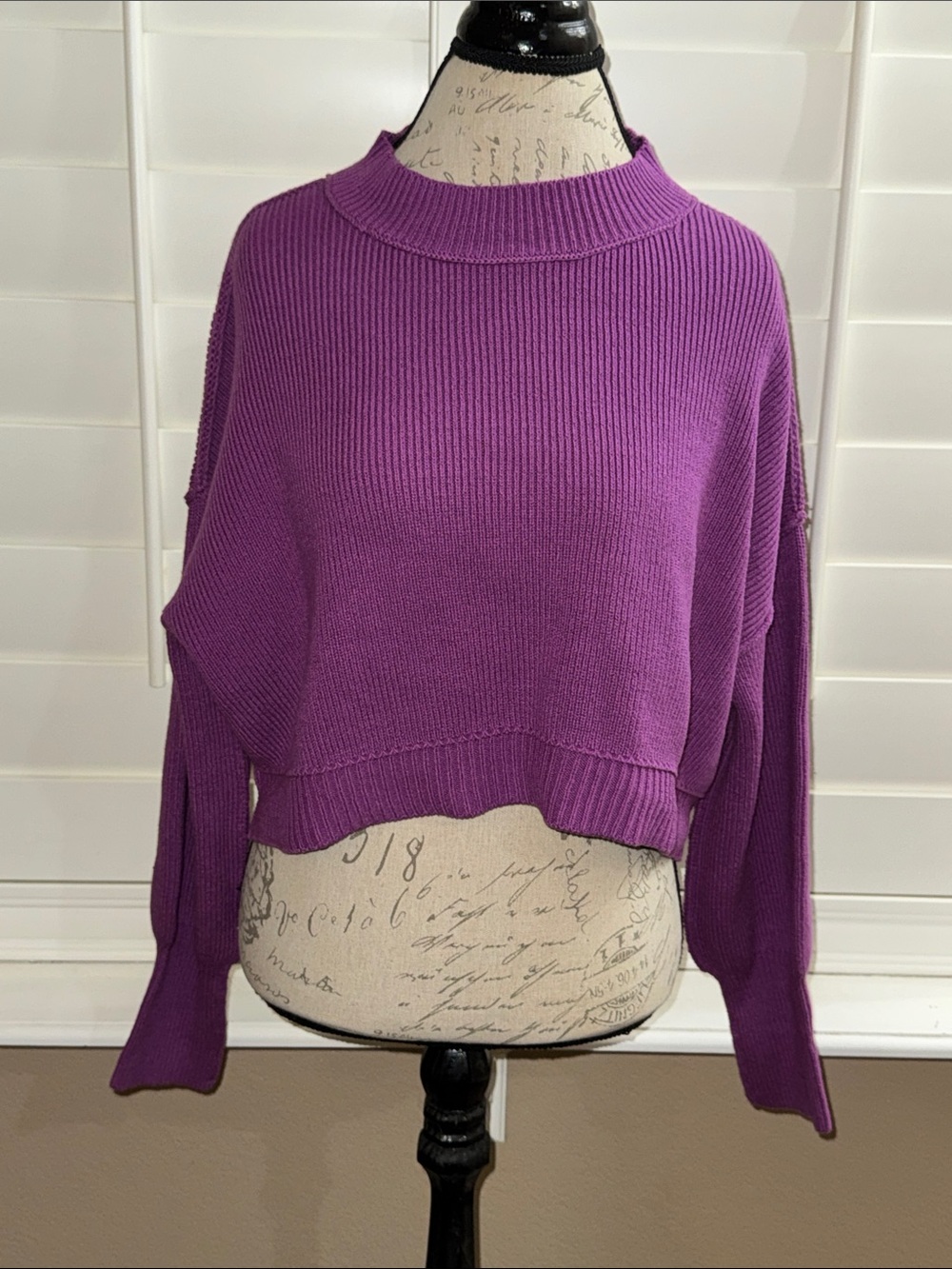 Free People Easy Street Crop Pullover Summer Bloom Lilac